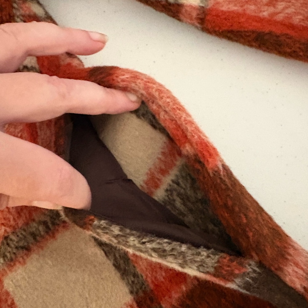 Avec Les Filles ORANGE Plaid Jacket Shacket Anthropologie EEUC XS - Picture 8 of 8